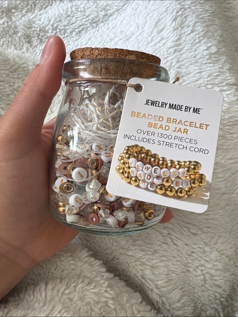 Gold & White Beaded Bracelet Kit - Bead Jar